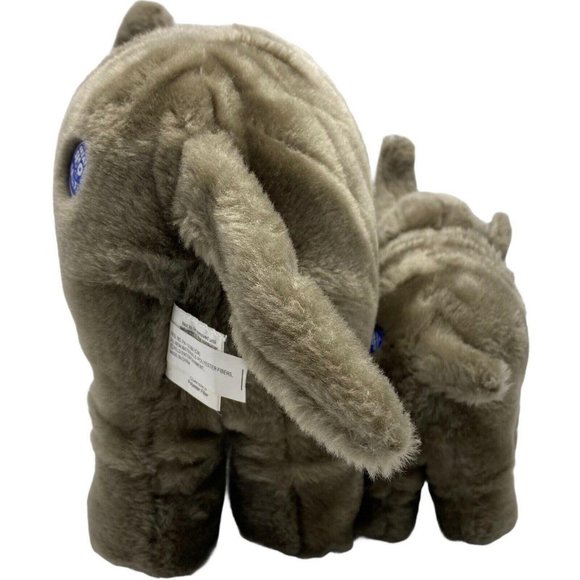 Ringling Brothers Plush Elephant Mom And Baby Barnum Bailey 16" Trunks Up - Picture 5 of 6